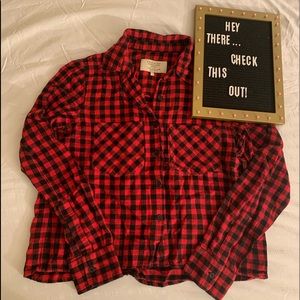 Zara Kid’s Black and Red Plaid Flannel Button Up